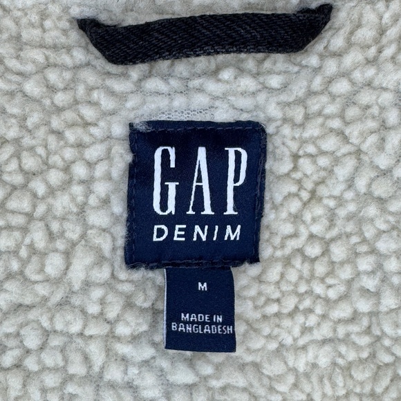 GAP Denim Sherpa-Lined Jacket – Black – Size M - Picture 4 of 5